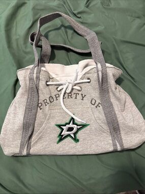 Little Earth Grey Hoodie-Style Tote with Green Star Logo